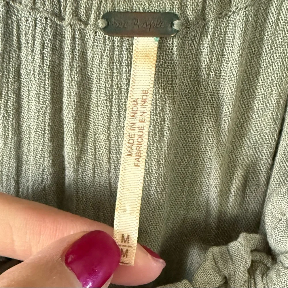 Free People in the moment midi Maxi Dress sage green sz medium - Picture 9 of 10